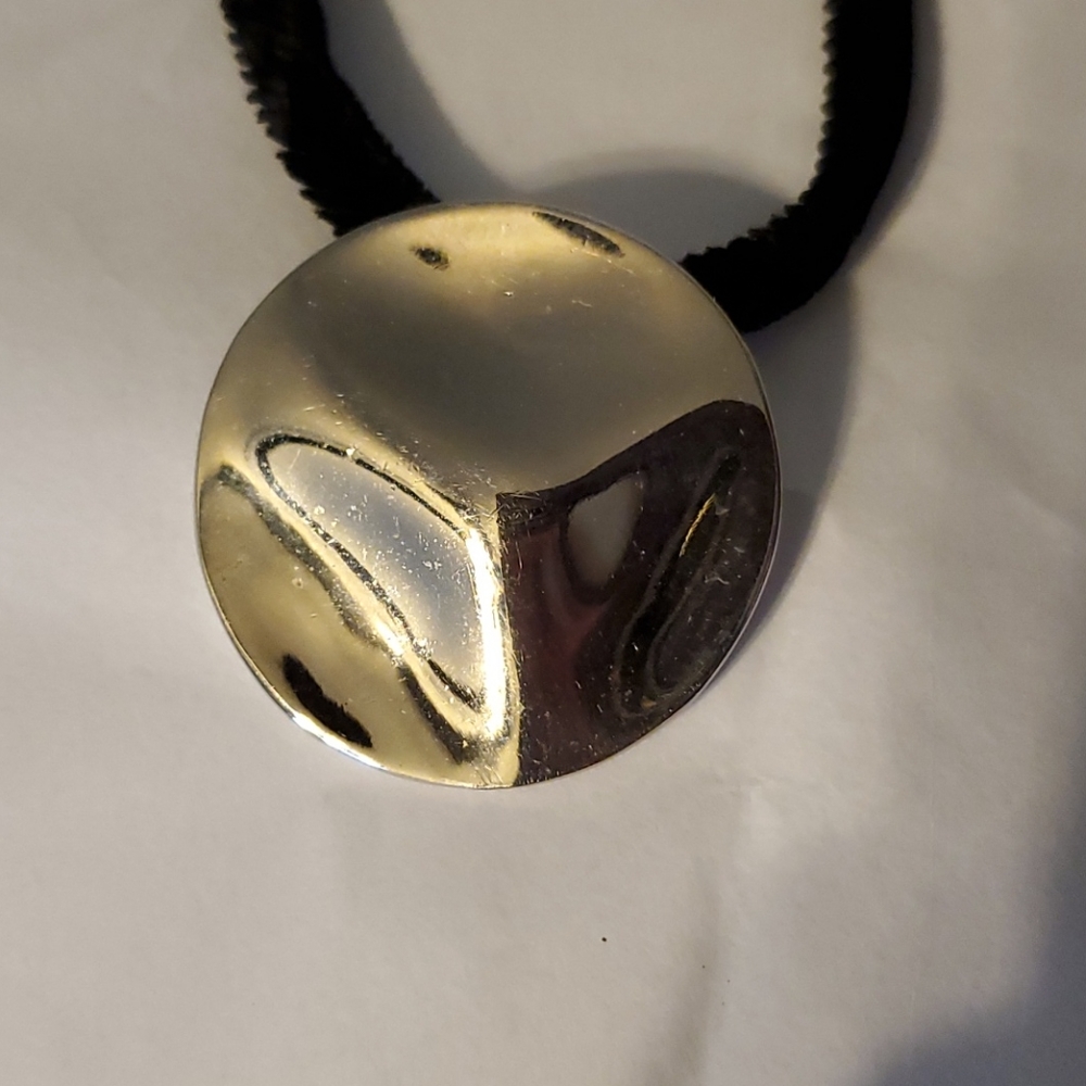 Black Velvet Necklace w/Silver Medallion